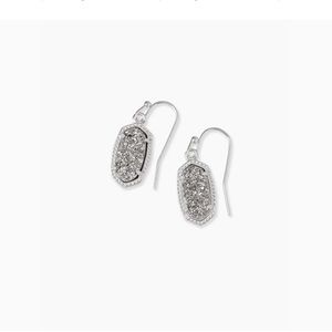 Lee Silver Drop Earrings In Platinum Drusy